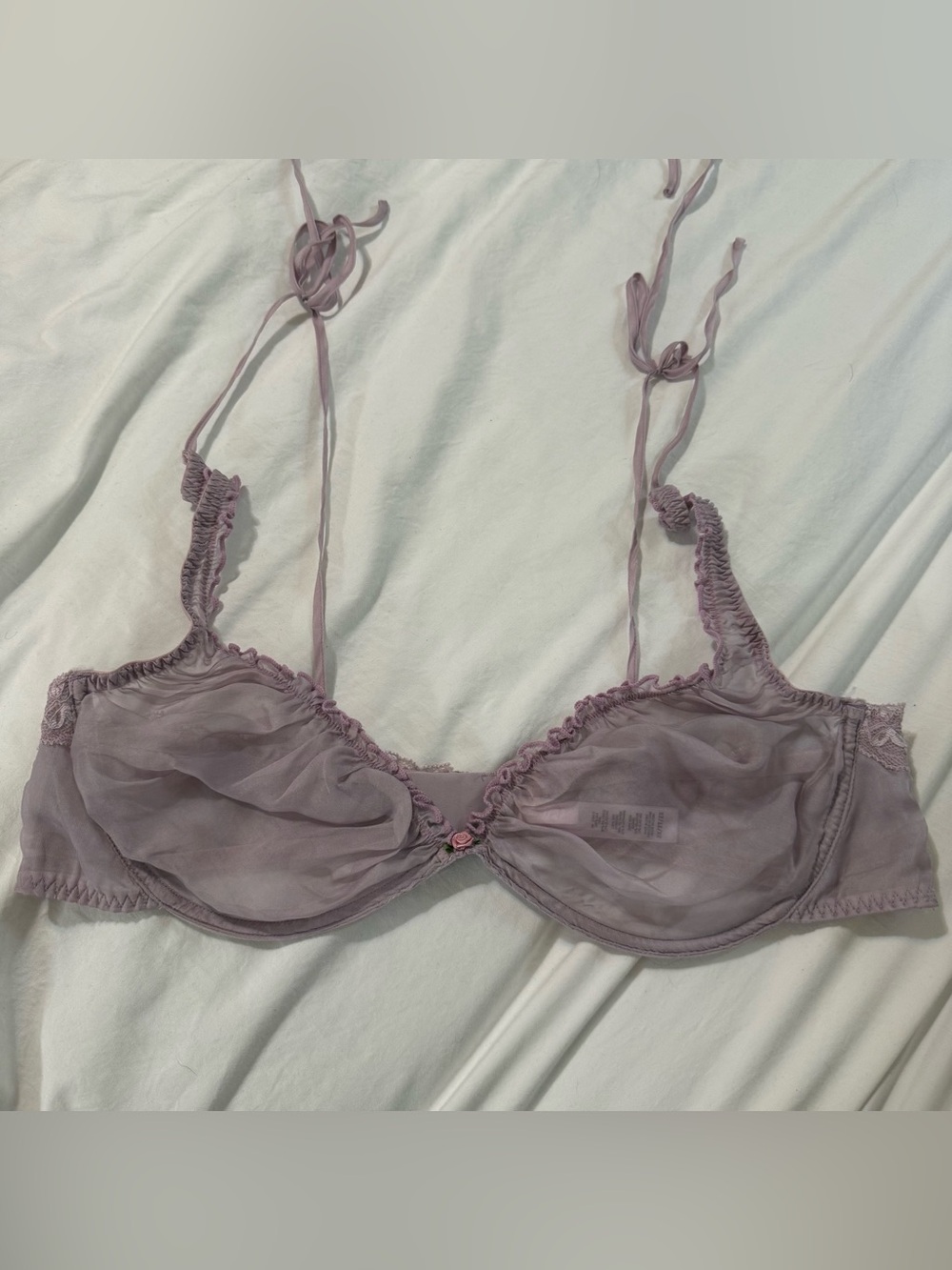 Sheer Lavender Underwire Bra - Women's Intimates